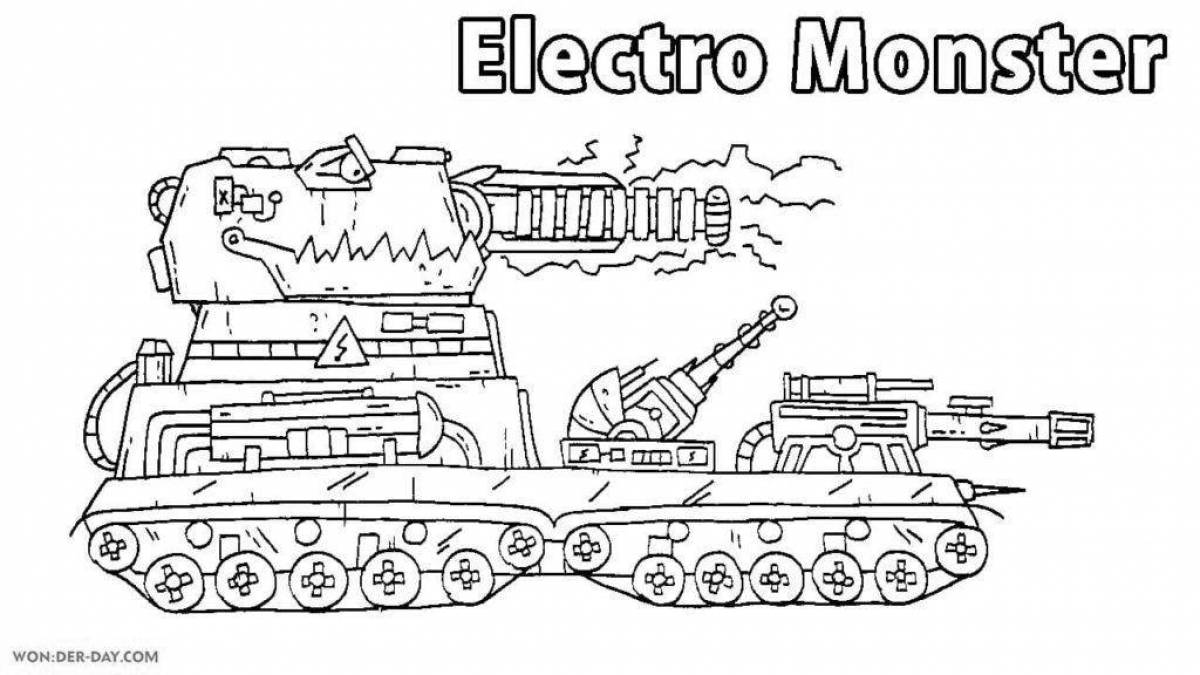 Colourful live tanks coloring page