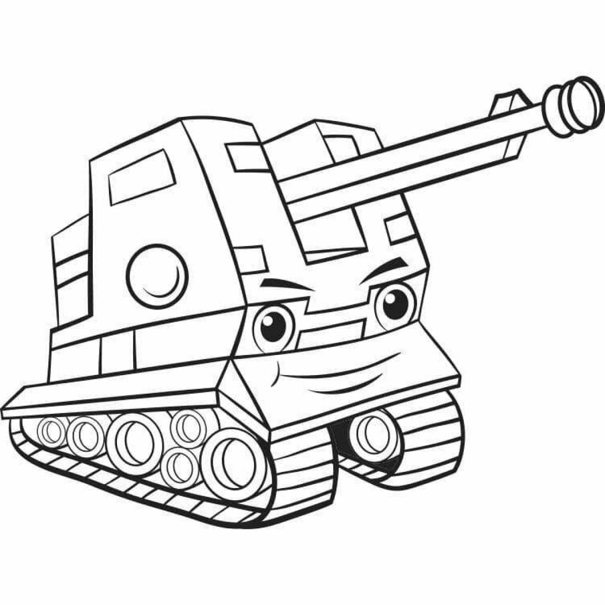 Playful live tanks coloring page