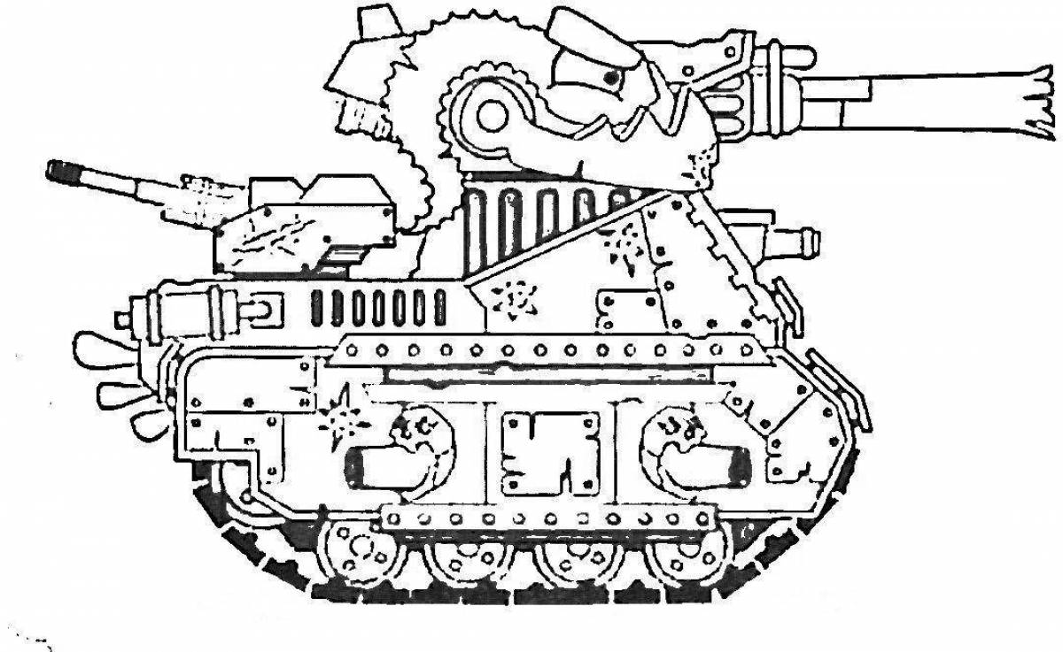 Интригующая раскраска «живые танки»