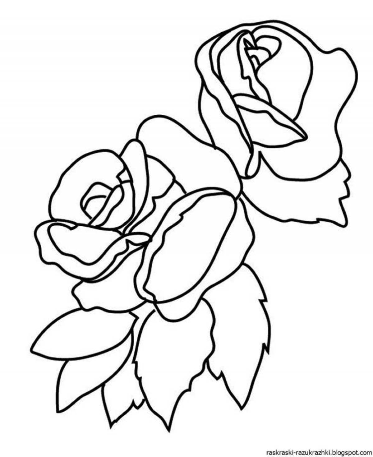 Amazing rose flower coloring book