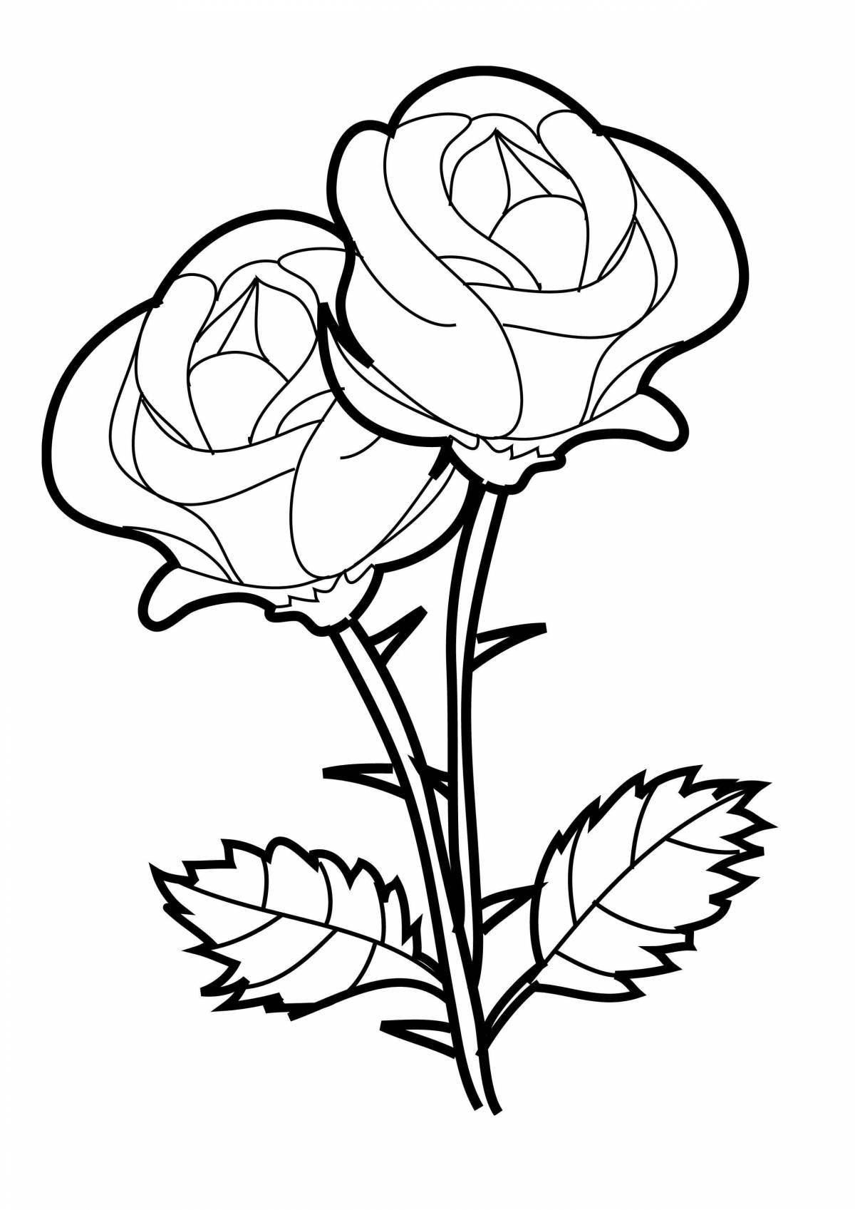 Гламурная раскраска цветок розы