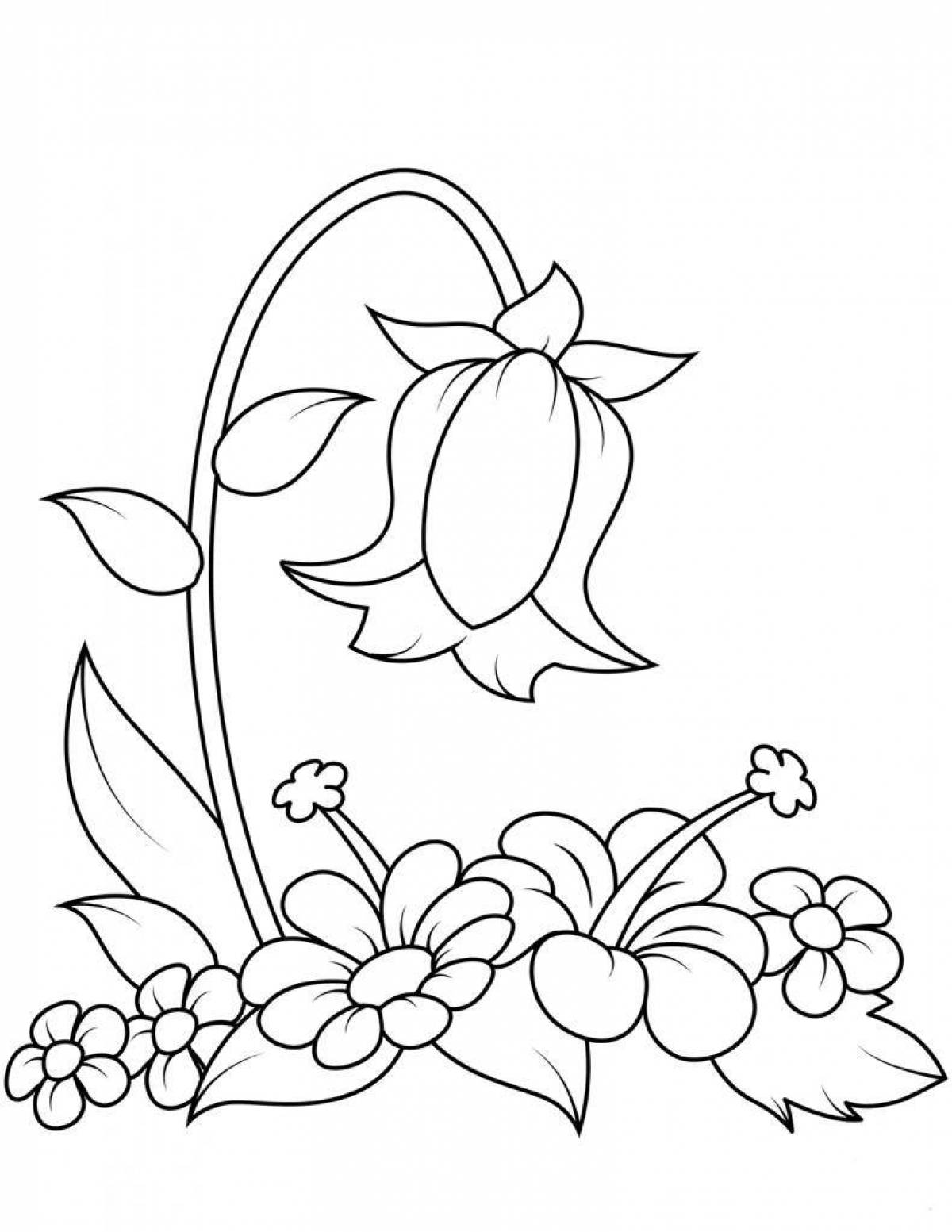 Exquisite flower bell coloring page