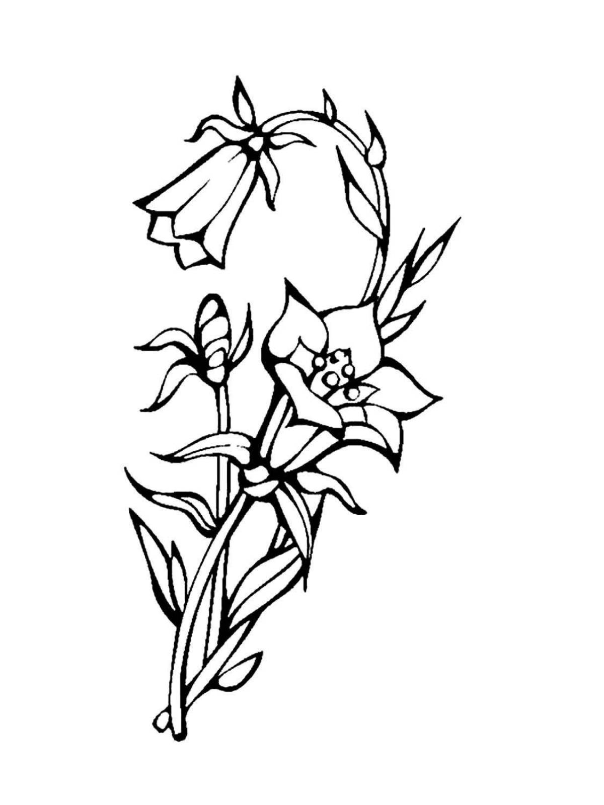 Coloring fairytale flower bell