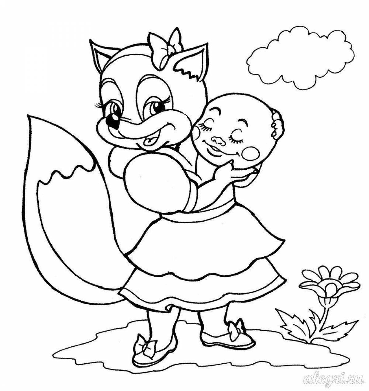 Exciting fox and rabbit coloring book
