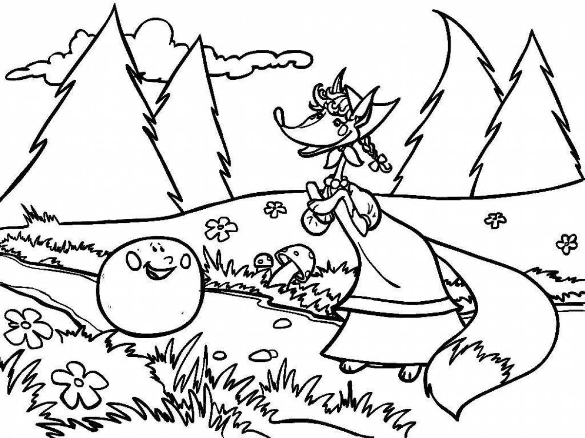 Sparkling fox and rabbit coloring page