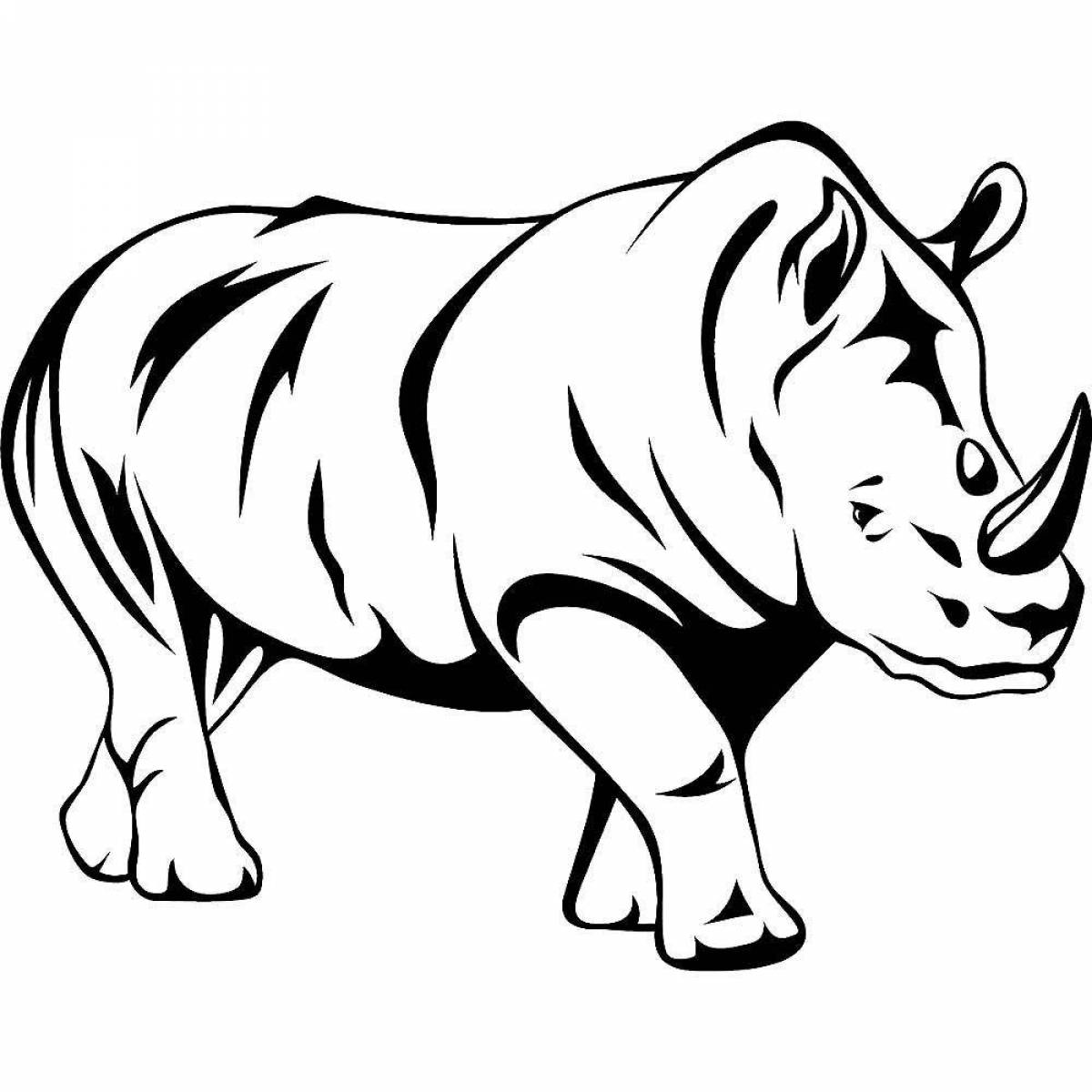 Милый носорог раскраски для детей