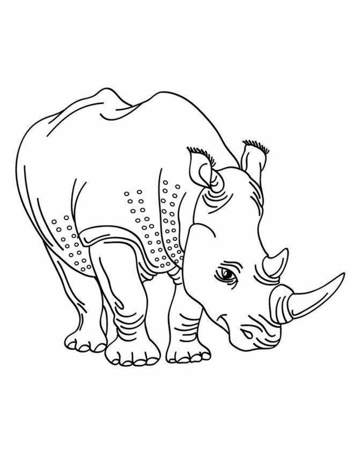 Удивительная раскраска носорога для детей
