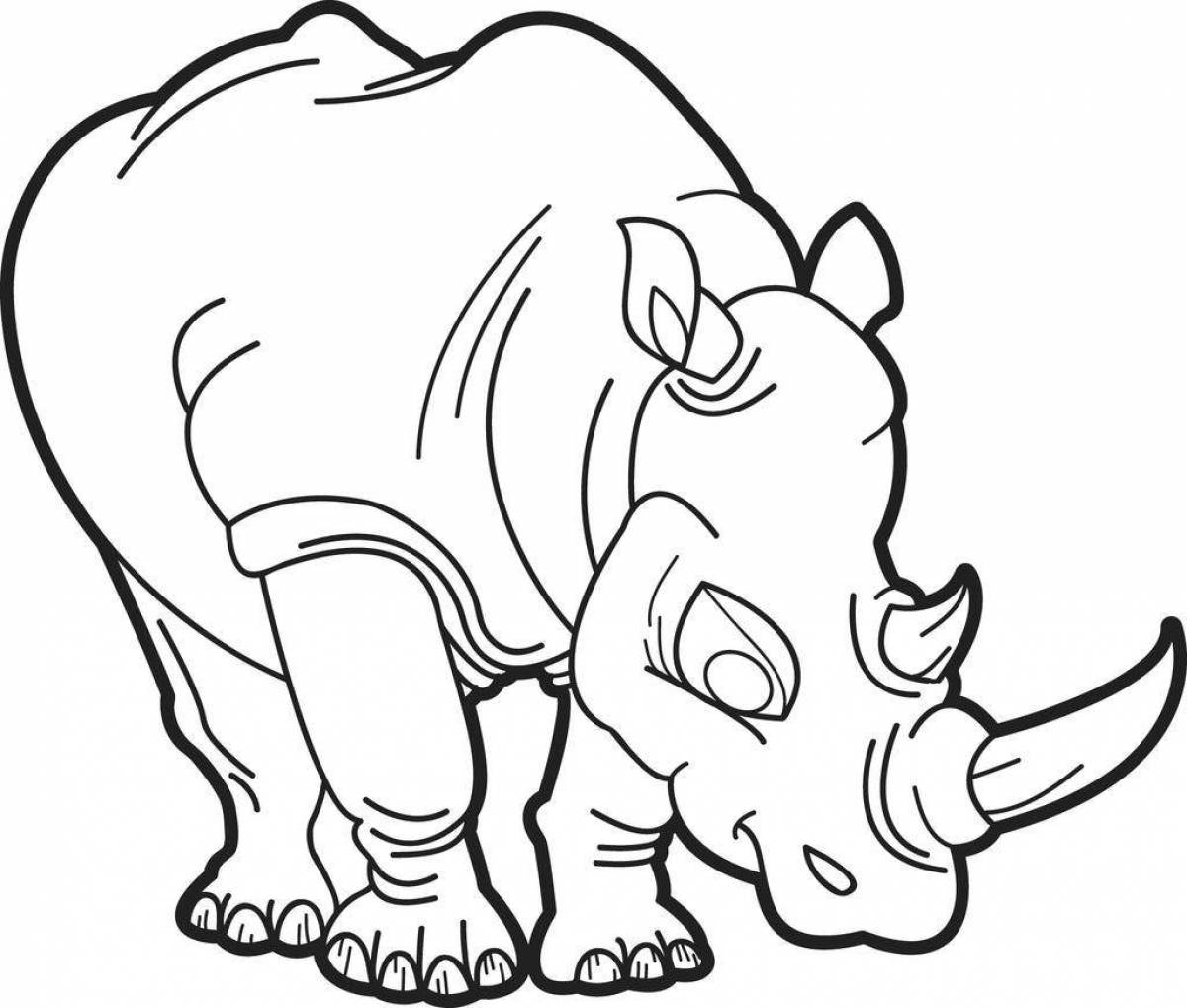 Чудесный носорог раскраски для детей