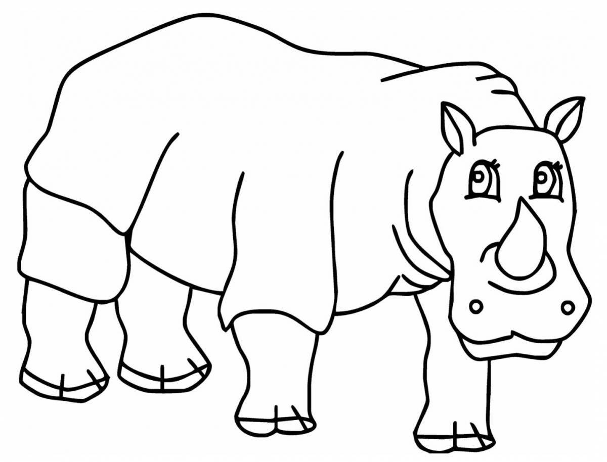 Невероятная раскраска носорога для детей