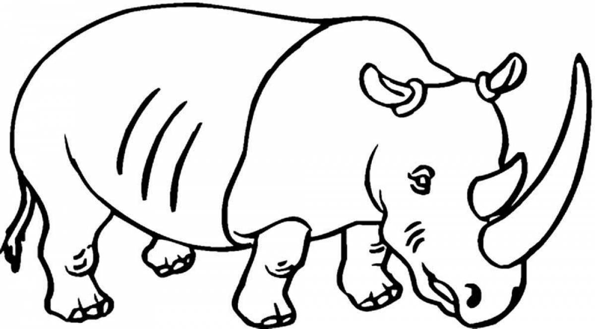 Выдающаяся раскраска носорога для детей