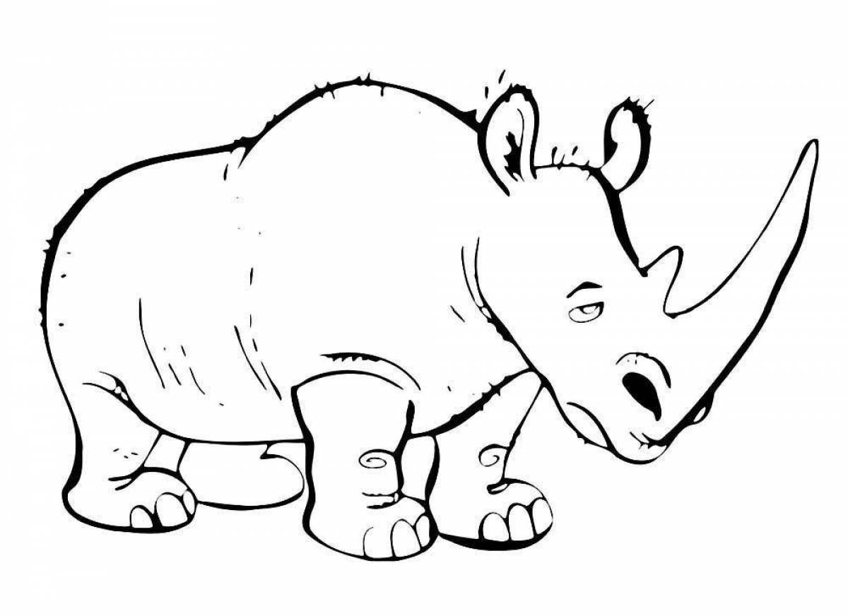 Gorgeous rhinoceros coloring book for kids