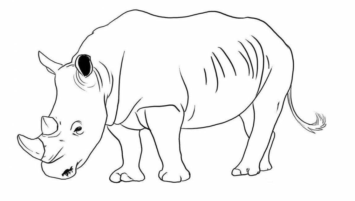 Славный носорог раскраски для детей