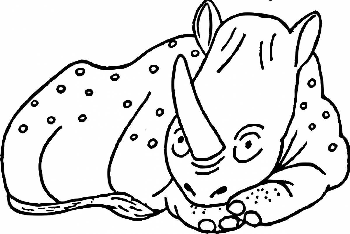 Изысканная раскраска носорога для детей