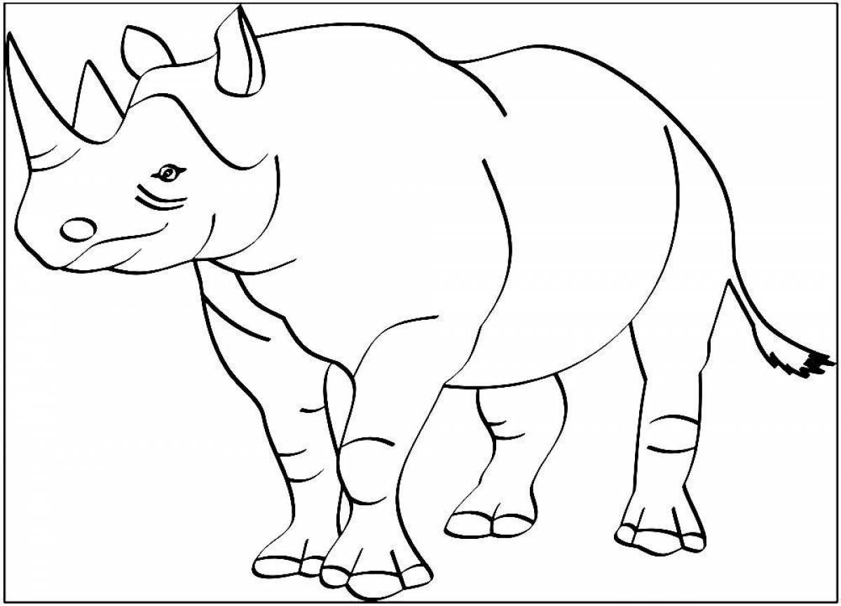 Delightful rhinoceros coloring book for kids