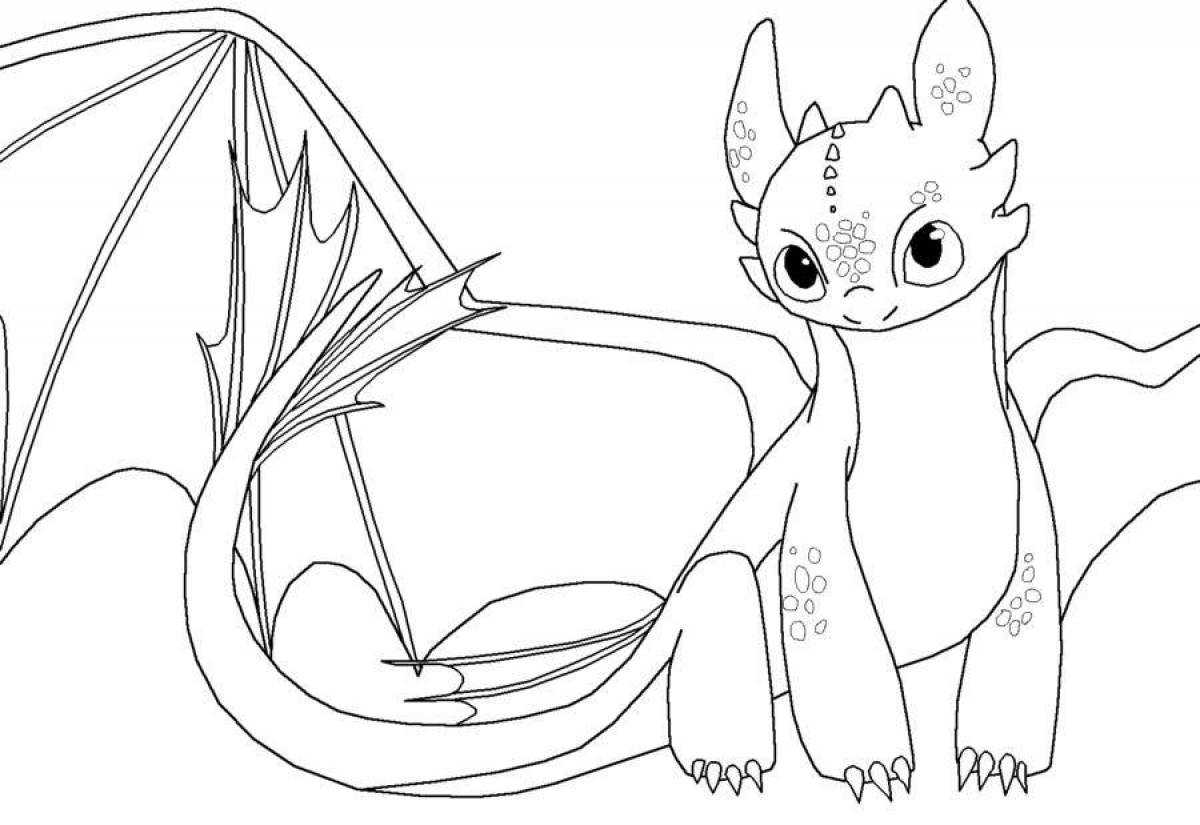 Coloring book gorgeous toothless and light fury