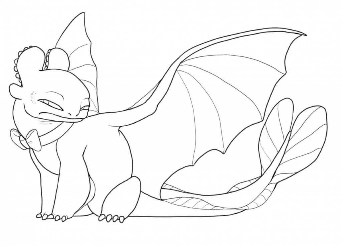 Glorious toothless and light fury coloring page