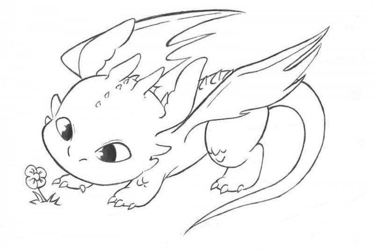 Rampant Toothless and Light Fury Coloring Page
