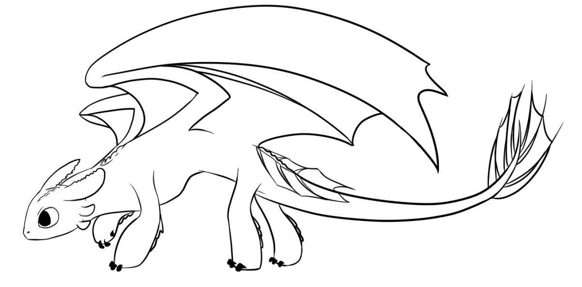 Harmonious toothless and fury of light coloring page