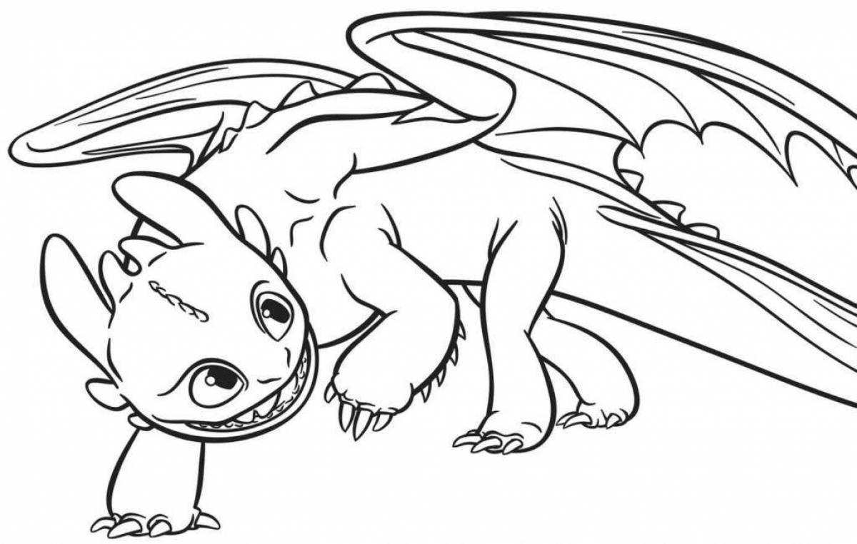 Coloring book exquisite toothless and light fury