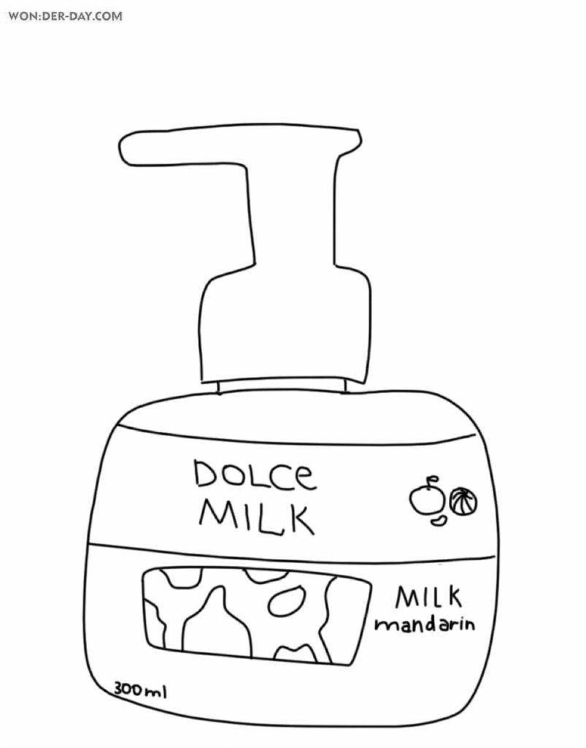 Coloring book glowing milk duck dolce