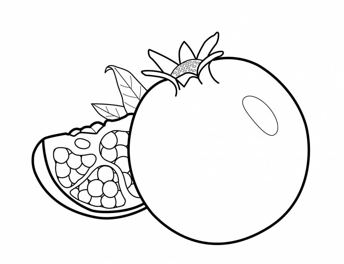 Amazing fruit coloring pages for 4-5 year olds