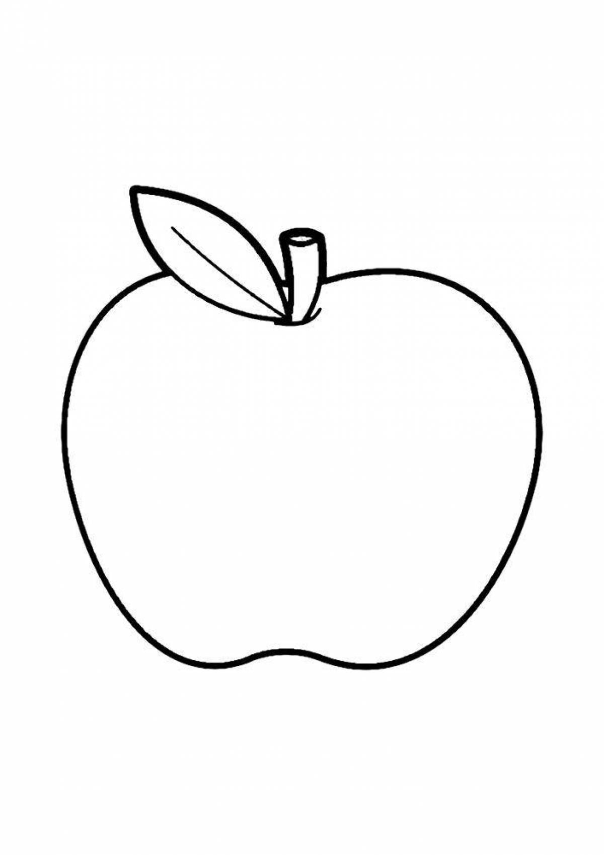 Разноцветная раскраска apple для детей 3-4 лет