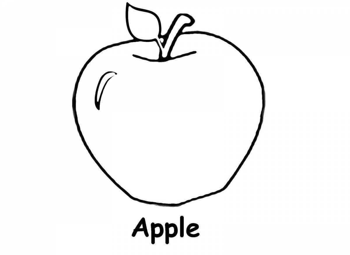 Веселая раскраска apple для детей 3-4 лет