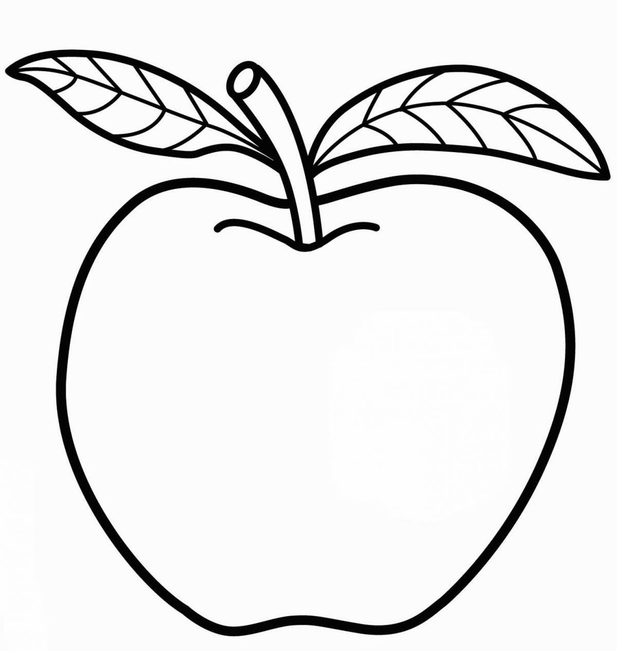 Восхитительная раскраска apple для детей 3-4 лет