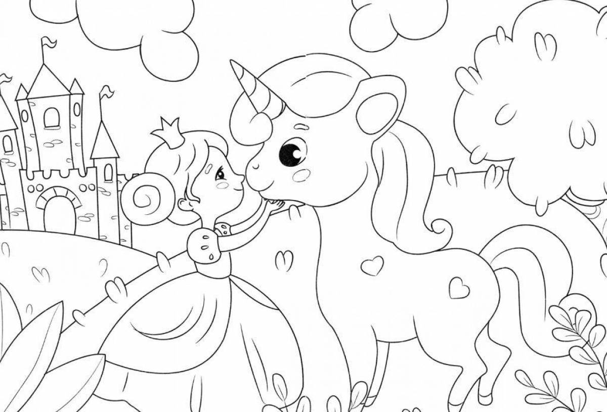 Exquisite coloring book for children 5-6 years old unicorns