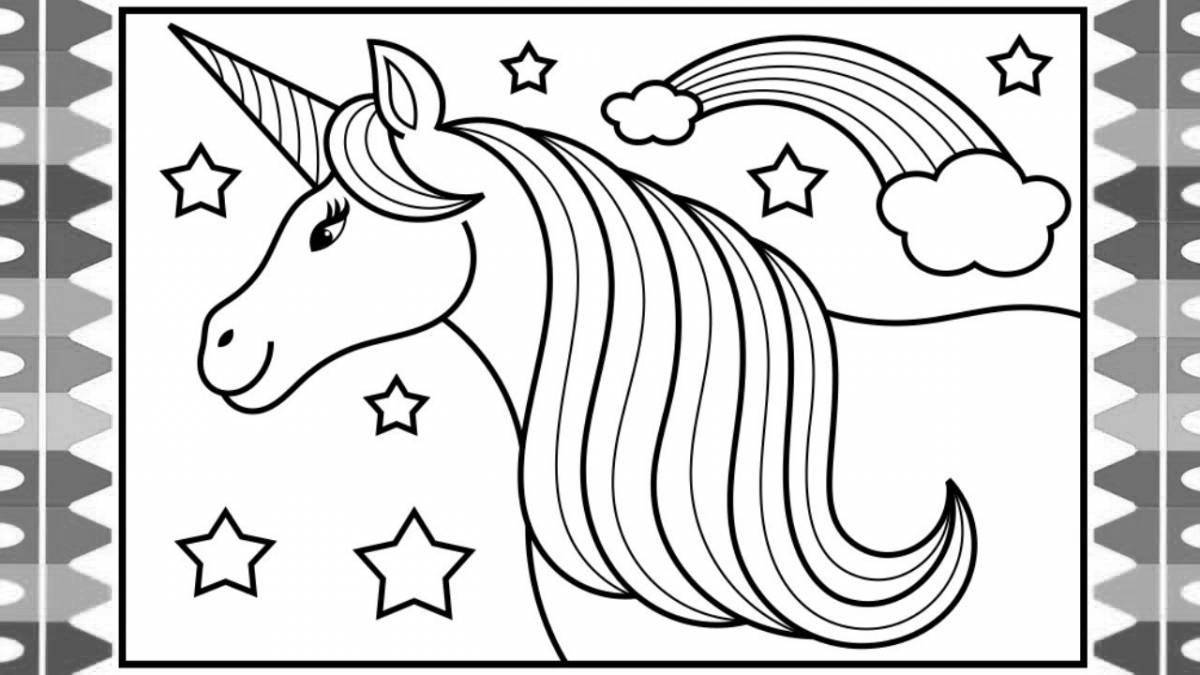 Whimsical coloring book for kids 5-6 years old unicorns