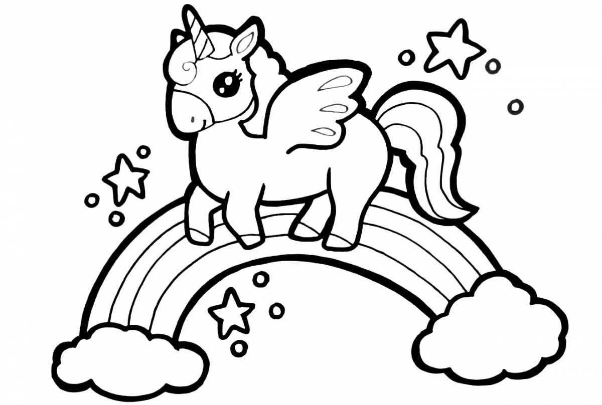 Sparkling coloring pages for children 5-6 years old unicorns
