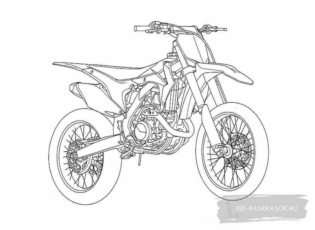 Colorful pit bike coloring page