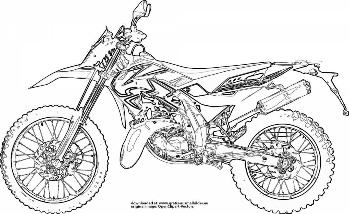 Bright pit bike coloring page