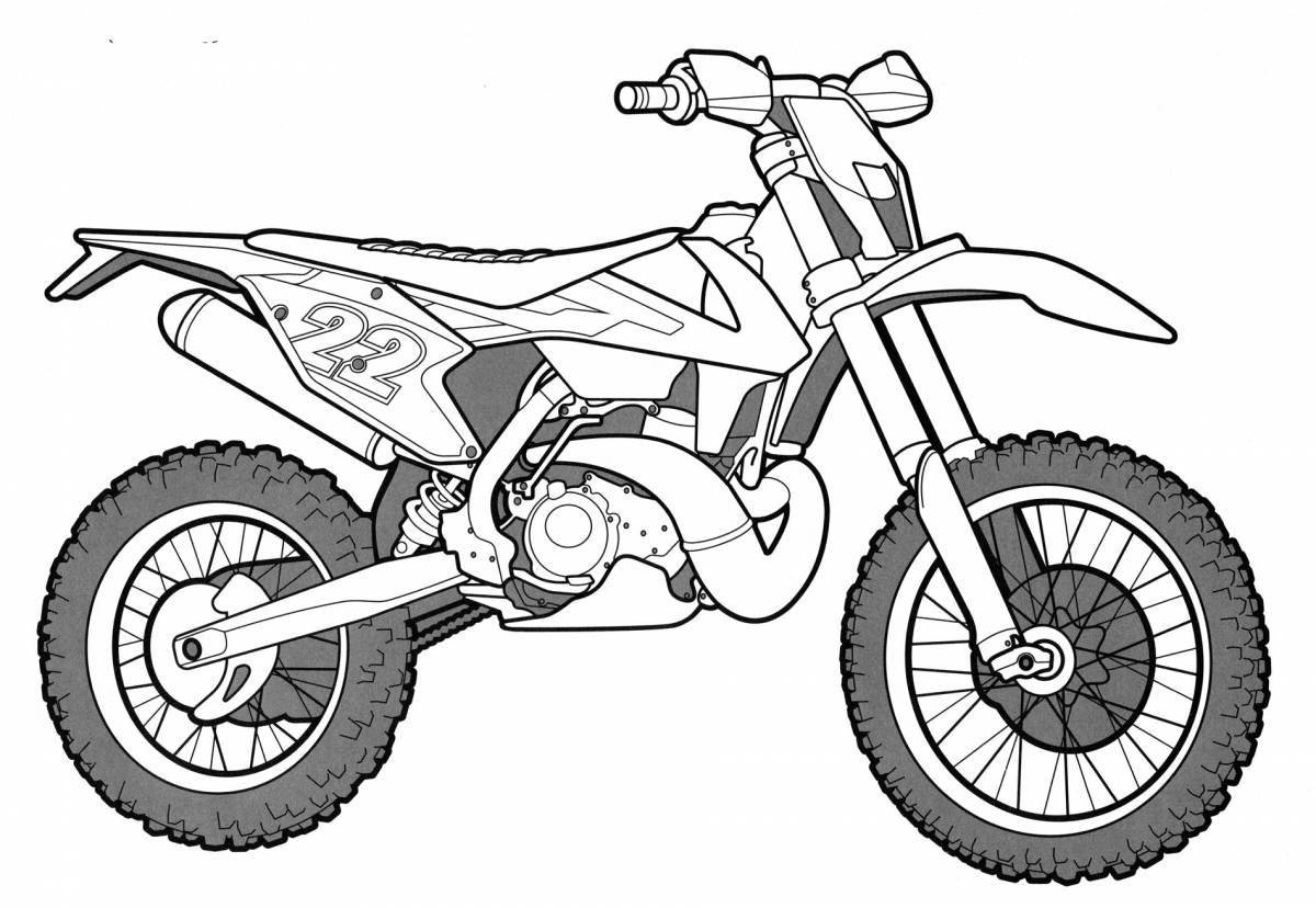Sparkly painted pit bike coloring page