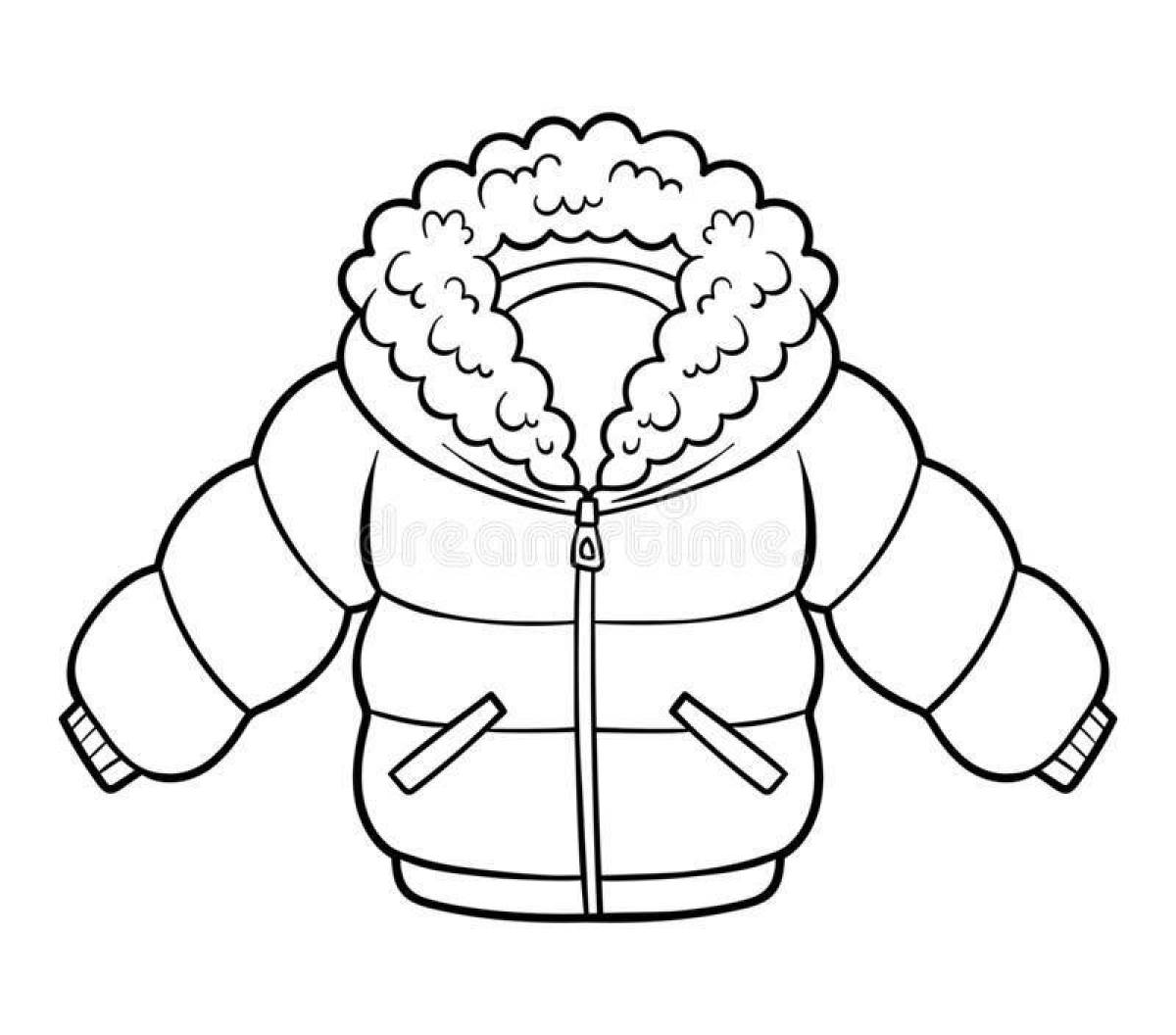 Зимняя куртка раскраска для детей