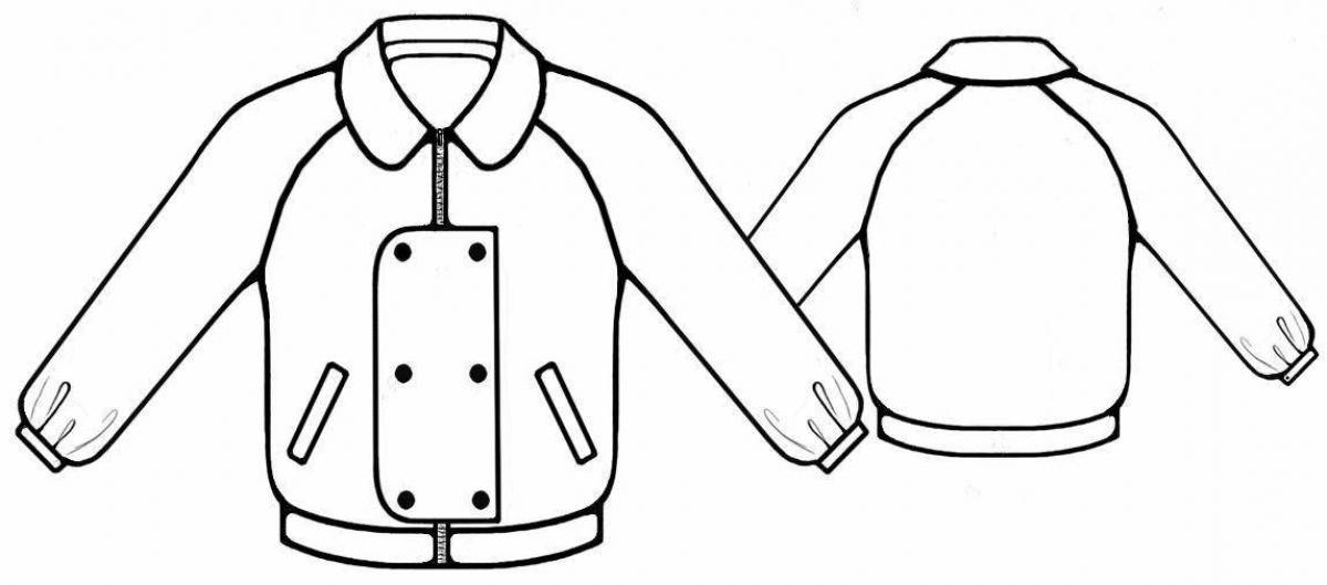 Playful jacket coloring page