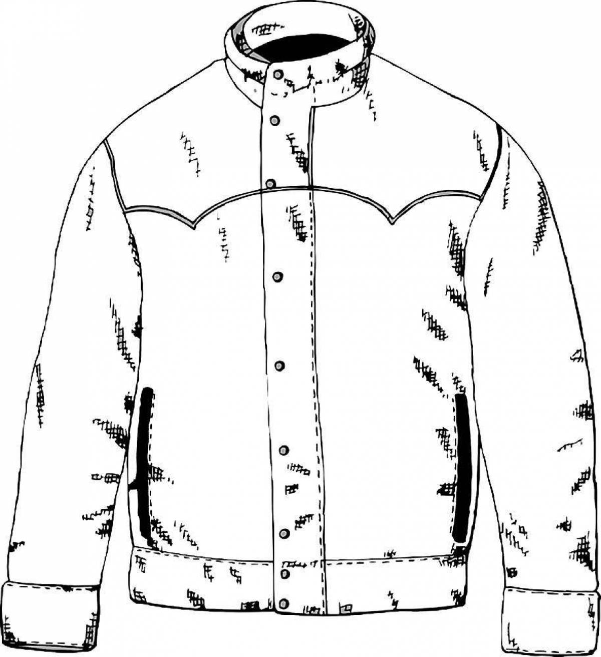 Coloring page with spectacular jacket