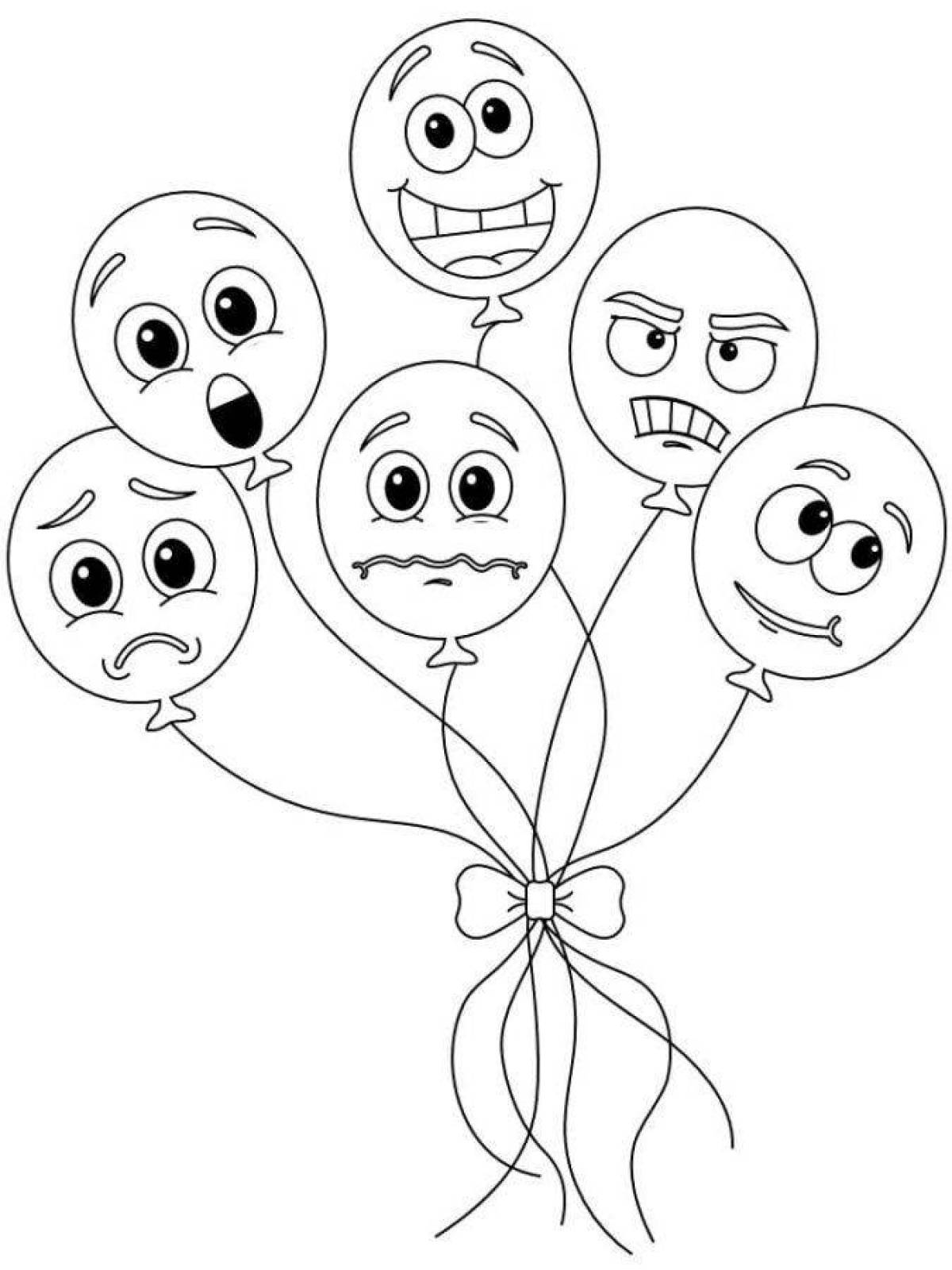 Glowing coloring pages with emotions