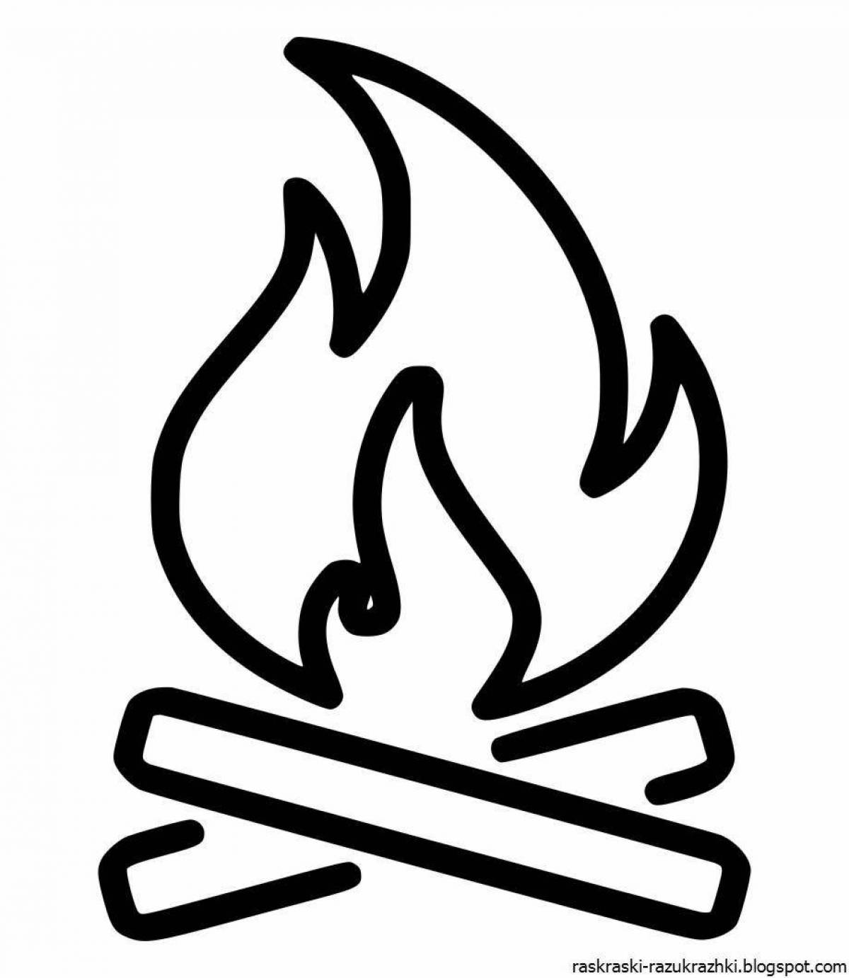 Awesome campfire coloring page