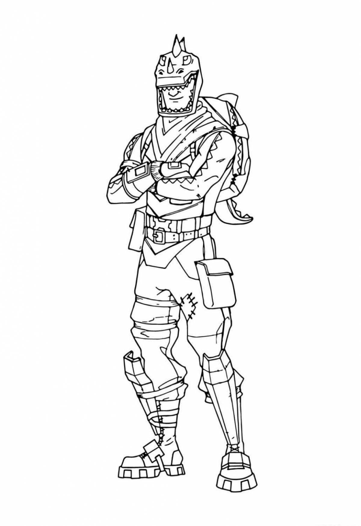 Colorful fortnite coloring page