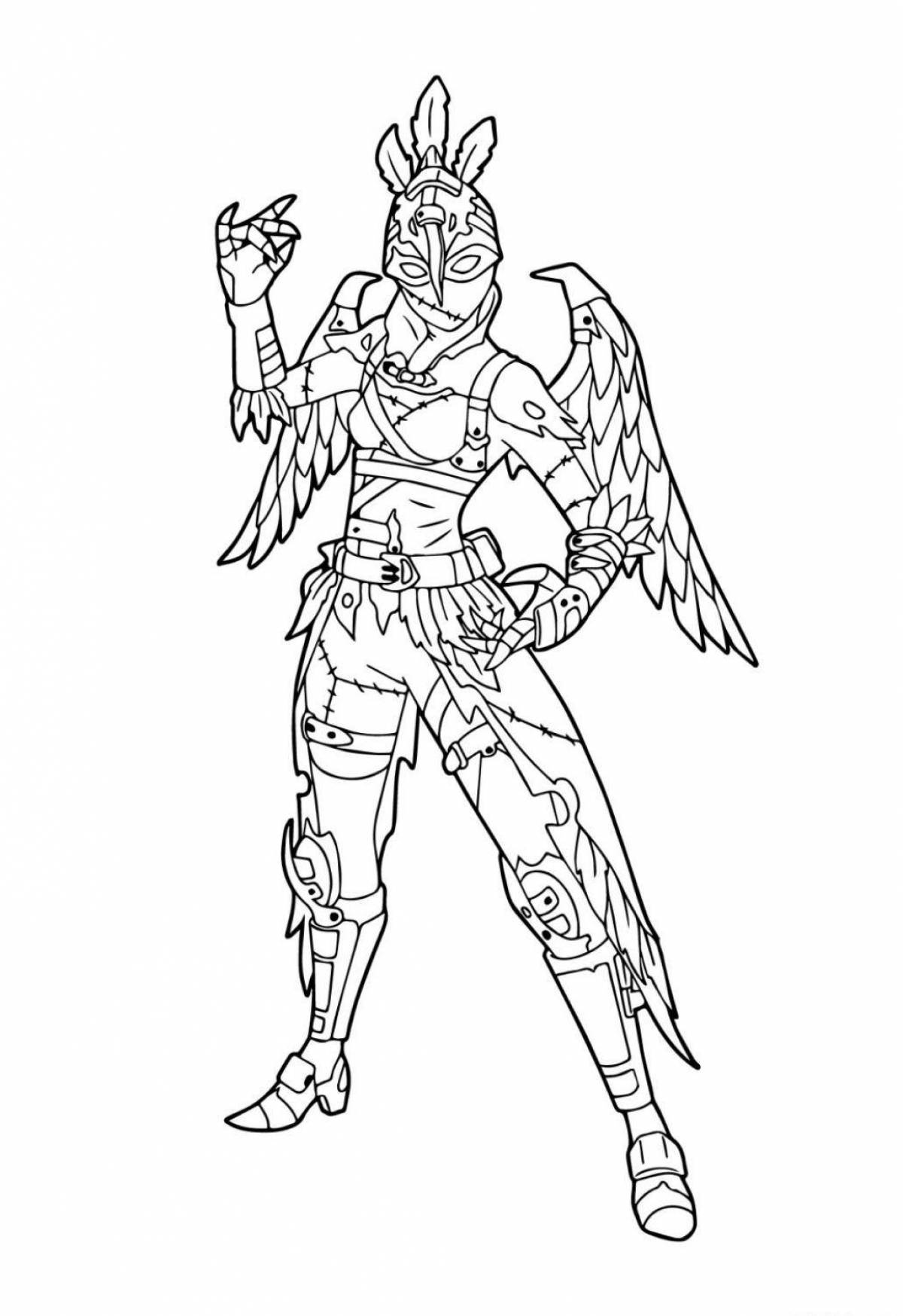 Fortnite glowing coloring page