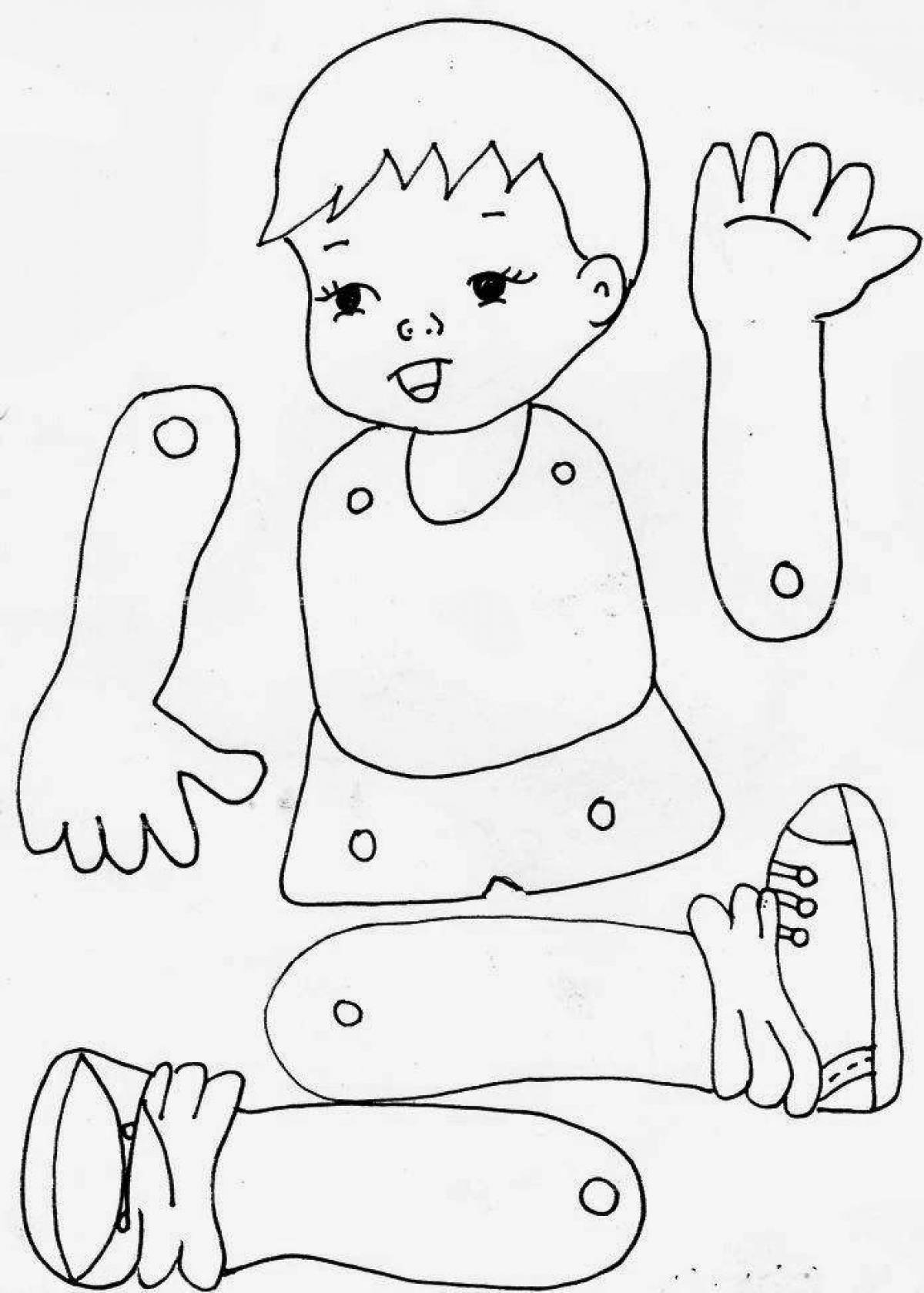 Color-frenzy body parts coloring page