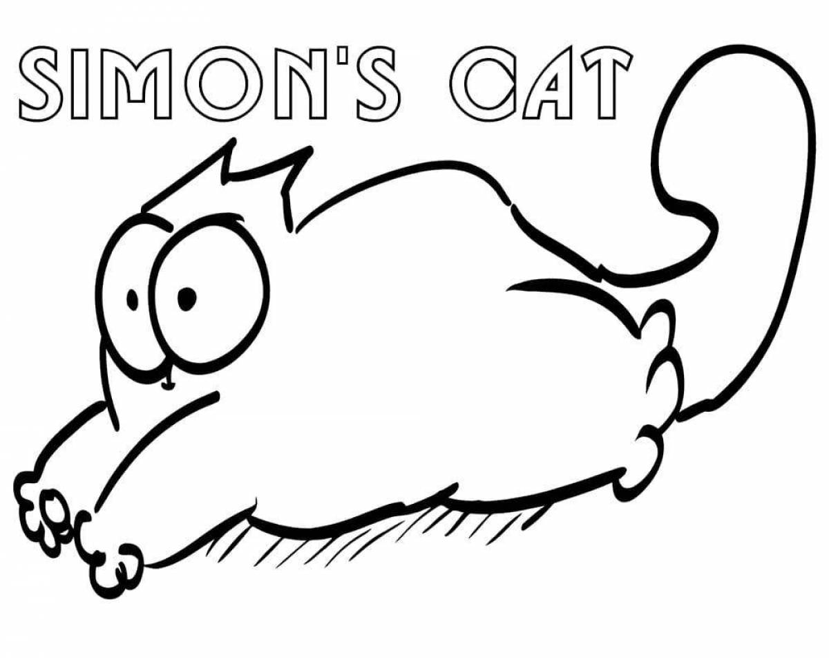 Забавный кот саймон раскраска