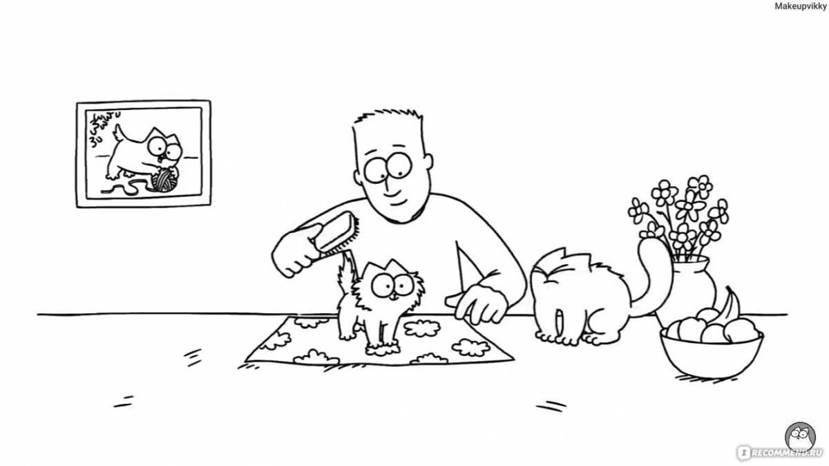 Simon's cat coloring page animated
