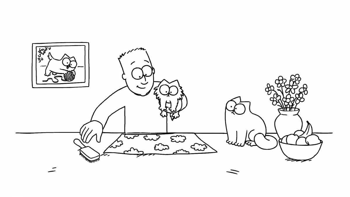 Simon the amazing cat coloring page