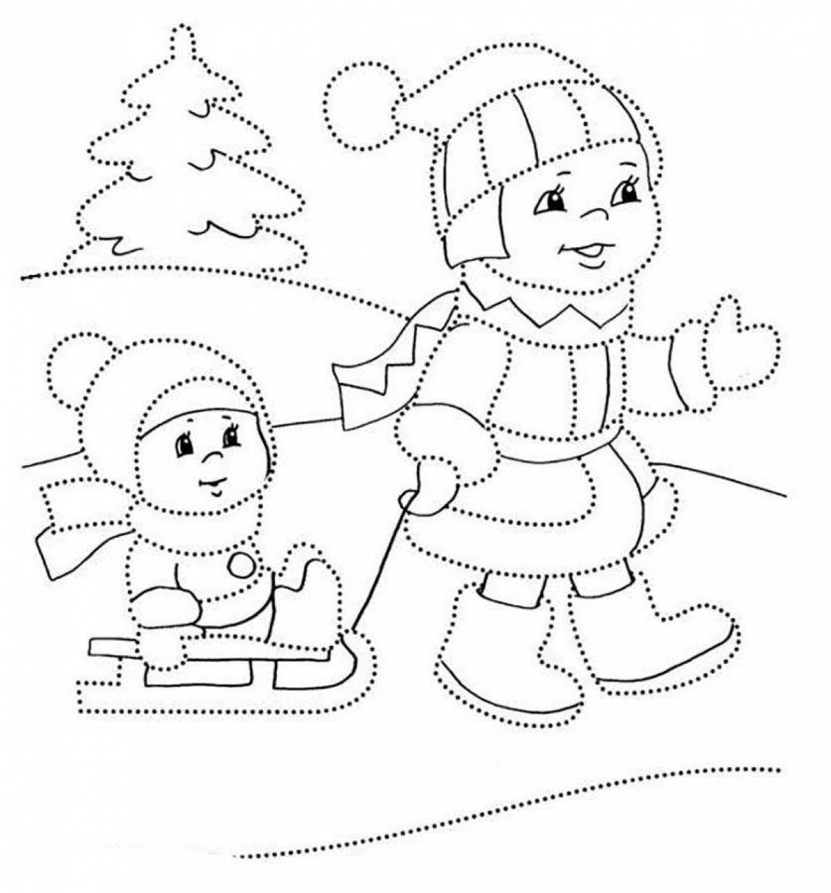 Shiny winter coloring book