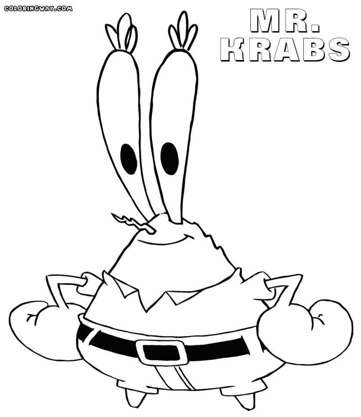 Mr Krabs fun coloring book
