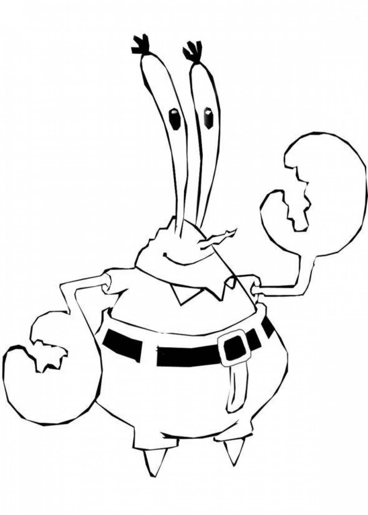 Coloring page shining mr krabs