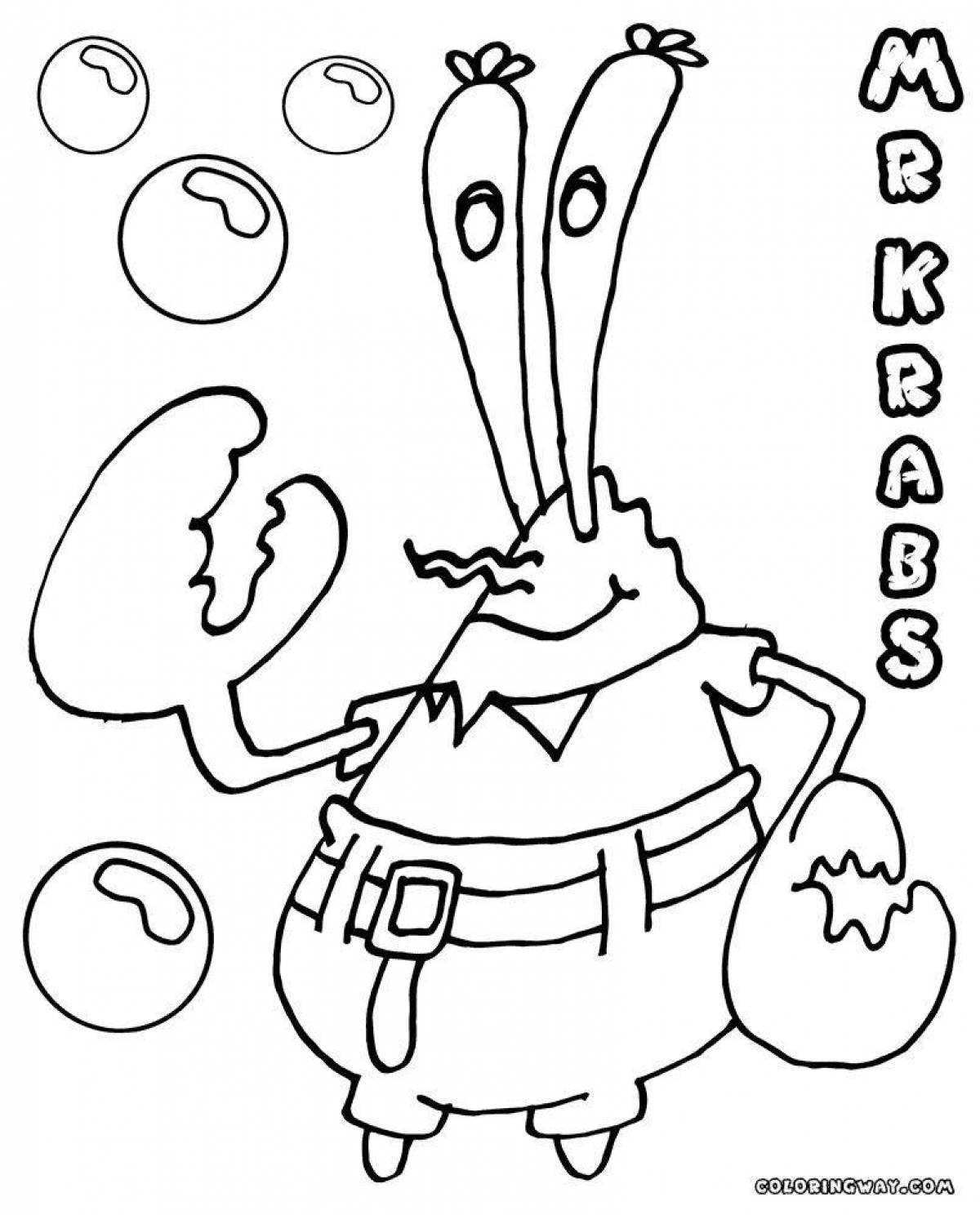 Humorous mr krabs coloring book