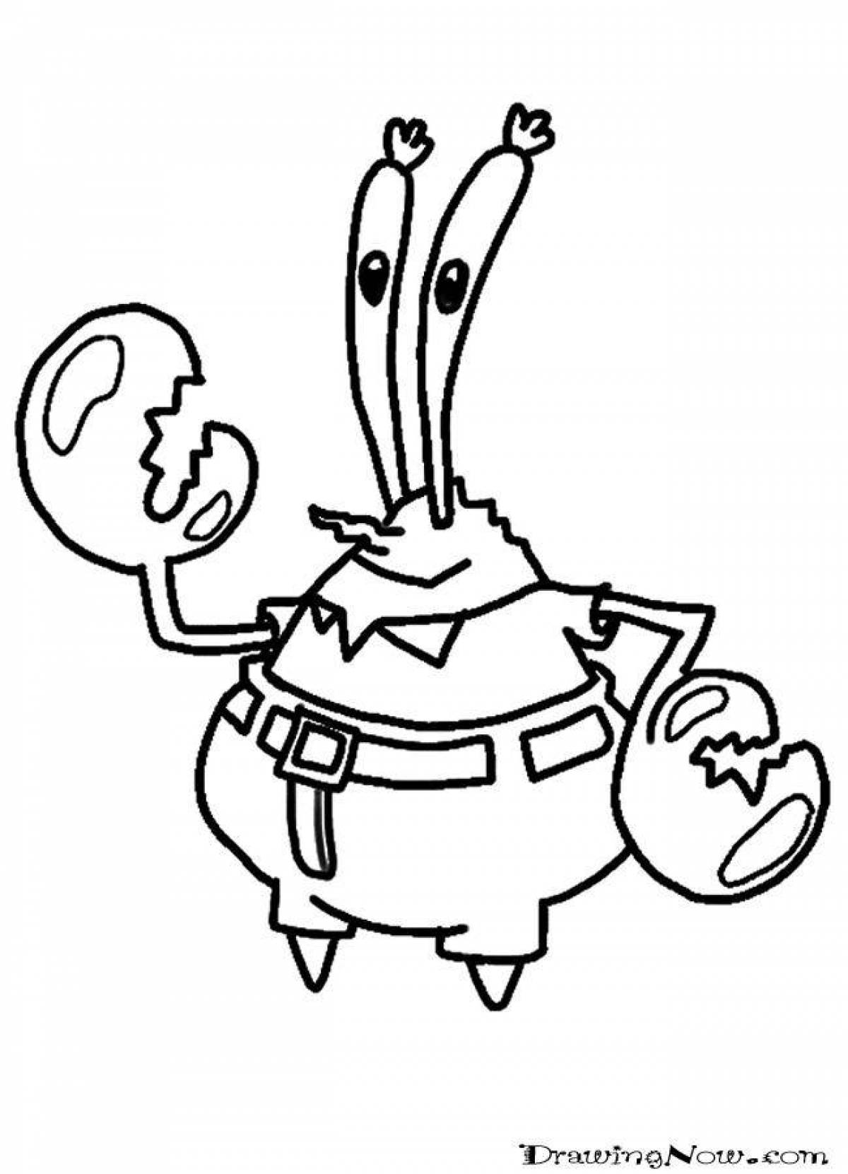 Witty Mr. Krabs coloring page